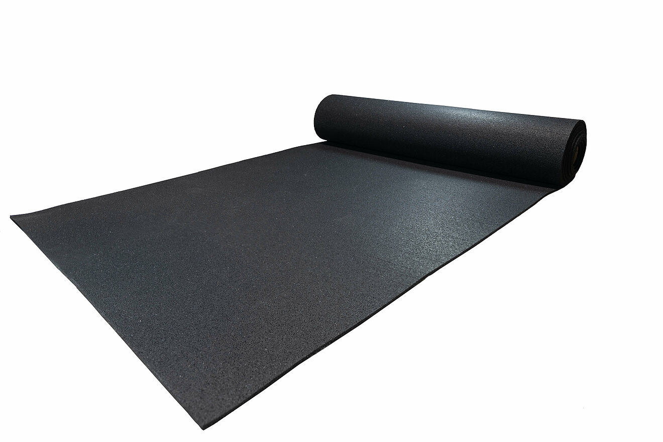Black rubber mat “REGUPOL resist fire” on a white background